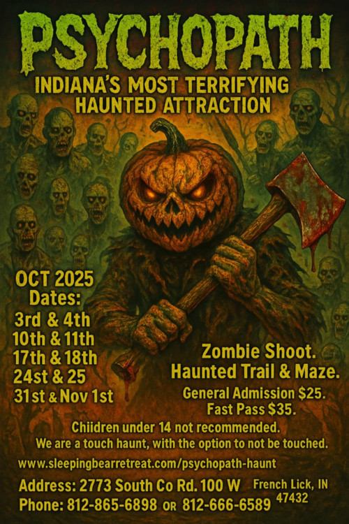Psychopath Sombie Shoot, Haunted Trail & Maze